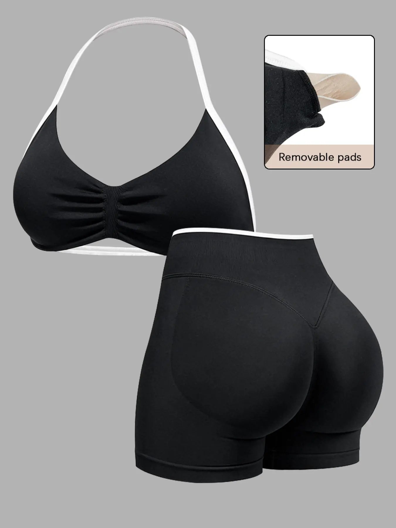 New Women'S Sporty Yoga Set, High-Waist Tight-Fitting Shorts and Tank Top, Summer Fitness for Running and Gym